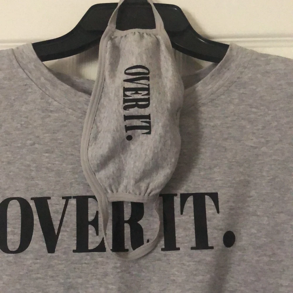 Women’s Over It Gray T-Shirt with Mask - Picture 5 of 6